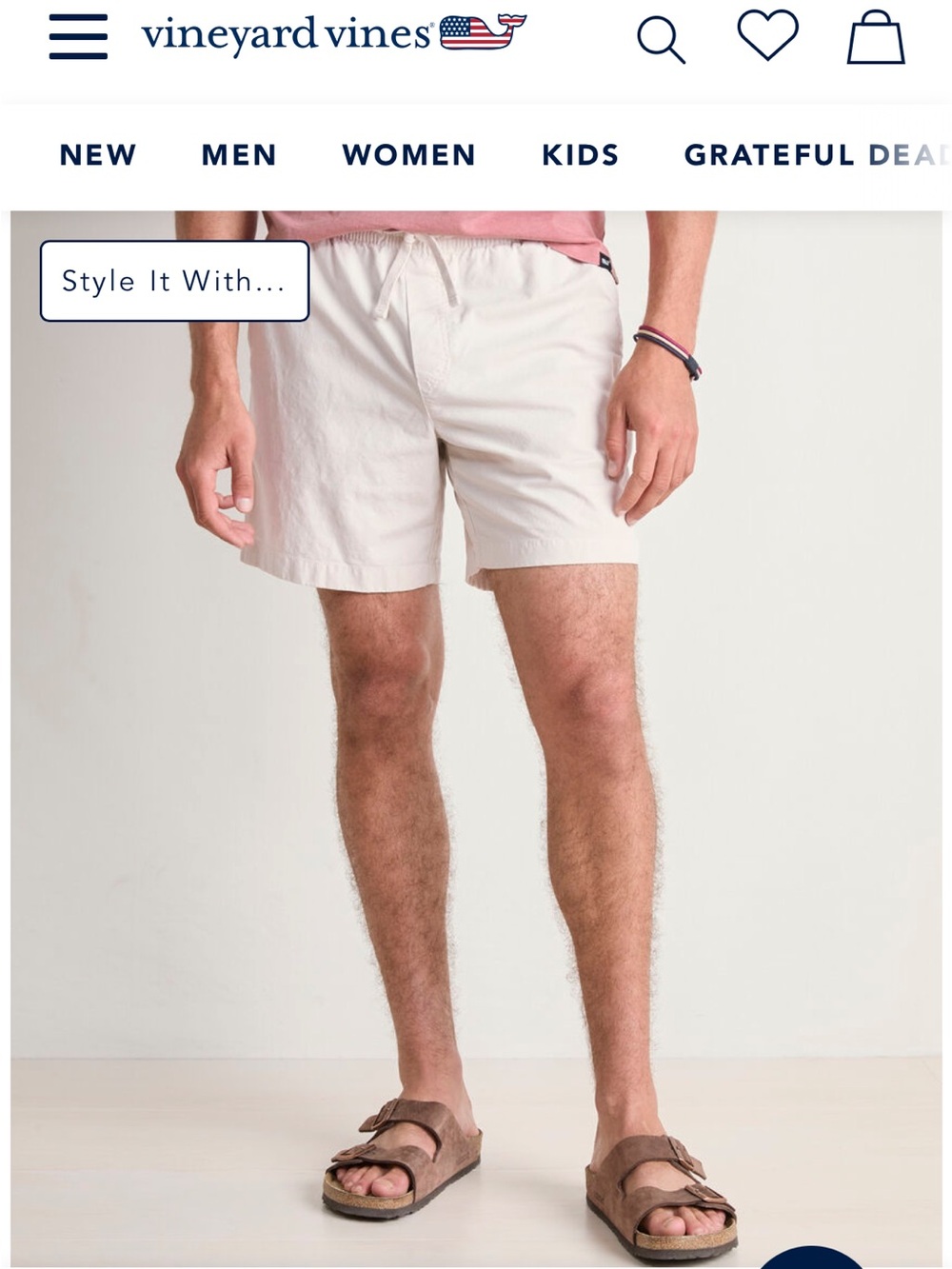 Vineyard Vines Surfside Men's Light Cream Drawstring Cotton Shorts